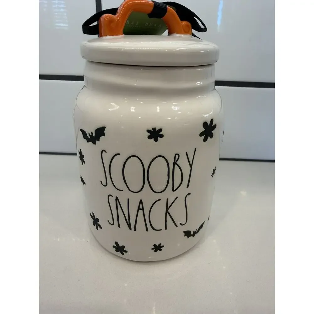 Rae Dunn x Scooby Doo Snacks Halloween Canister 6” Jar Mystery Machine New 🎃